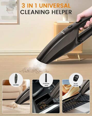 Ручний бездротовий пилосос з акумулятором 80 Вт золотисто-коричневий TANYO