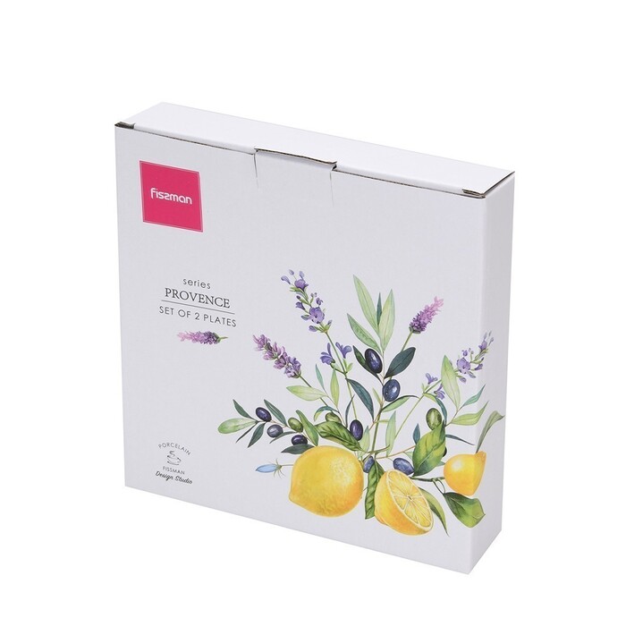 Набор из 2-х тарелок Fissman 21 см PROVENCE фарфор (13620)