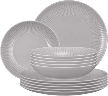 Набір тарілок на 6 персон, 12 предметів, сірий Amina Seltmann Weiden