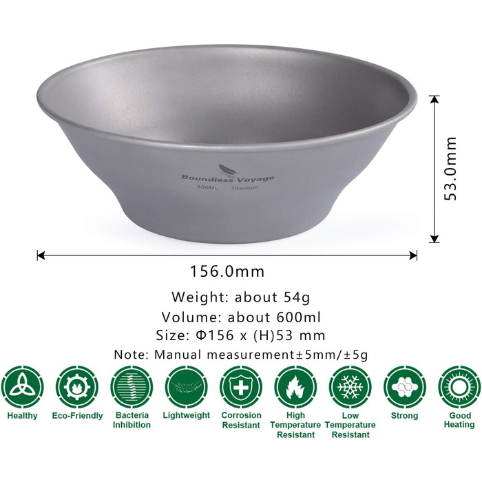 Мл Титановые миски Тарелка Сверхлегкая одностенная чаша Тарелка Наружная посуда для кемпинга Кухонная утварь с сумкой для переноски Ti1107T (Ti1106T-600 мл Миска), 800