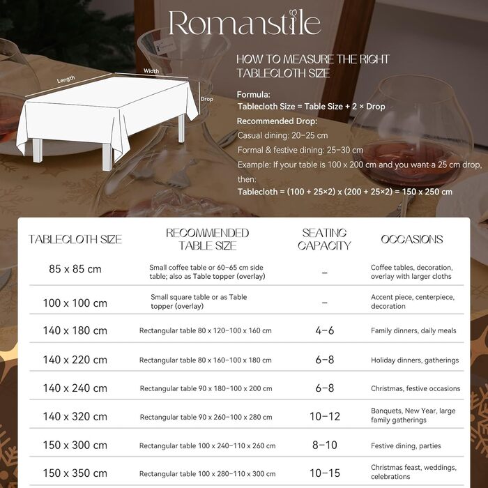 Велика різдвяна скатертина 150 x 350 см Romanstil