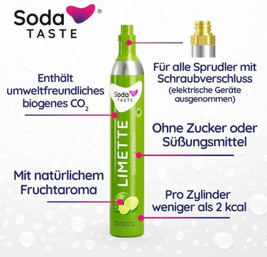 Набір для газування води, 4 предмети, класик + лайм, рожевий Mysoda Woody SodaTASTE