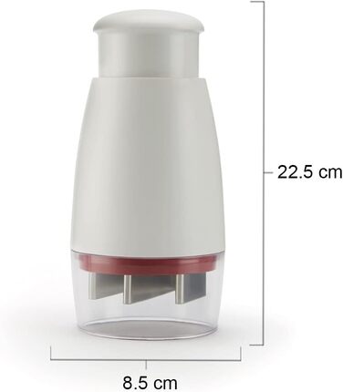 Класичний овочерізка Zyliss E910012 Zig Zig, пластик/нержавіюча сталь, білий/червоний, цибулярізка, овочерізка, універсальний подрібнювач, можна мити в посудомийній машині, гарантія 5 років Classic Hacker