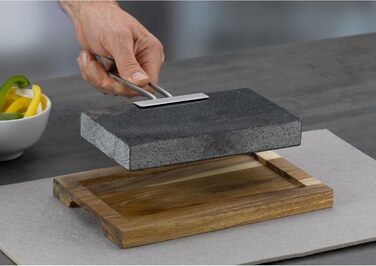 Гарячий камінь з тарілкою для сервірувальні 24 x 16 x 4 см kela