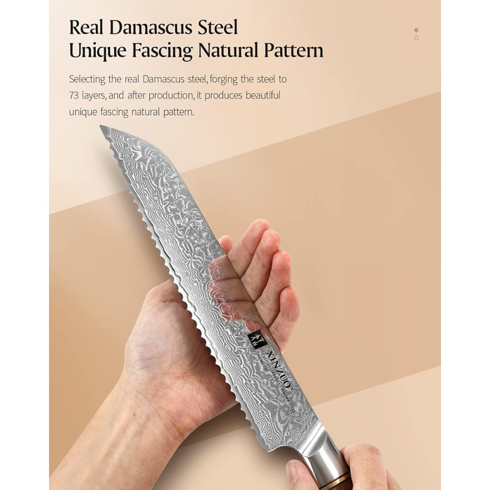 Ніж для хліба 21,2 см, дамаська сталь XINZUO