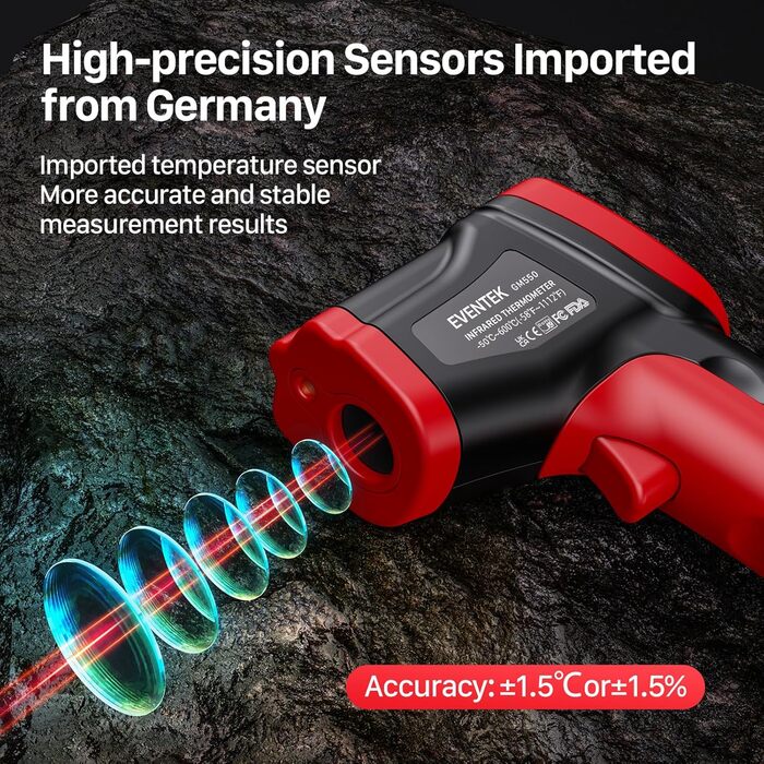 Інфрачервоний термометр 50 C-600 C eventek