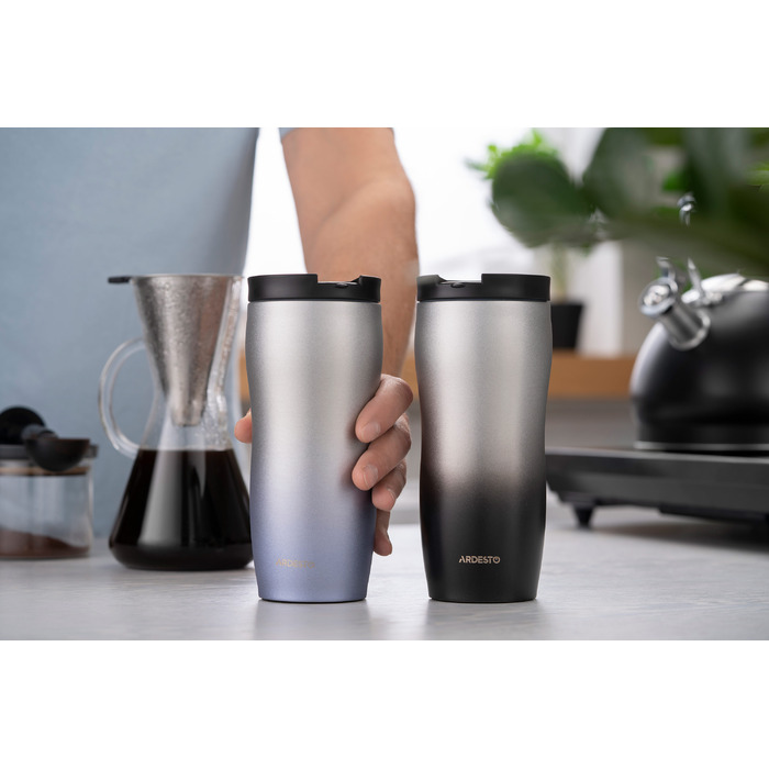 Термокружка ARDESTO Metallic 450 мл, Нержавеющая сталь, Черный