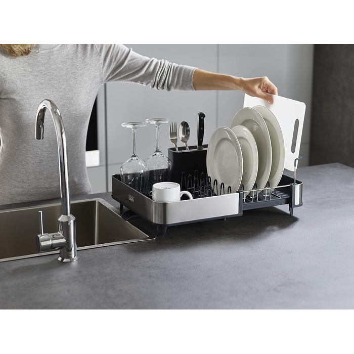 Сушарка для посуду розсувна з диспенсером для мила Extend Joseph Joseph