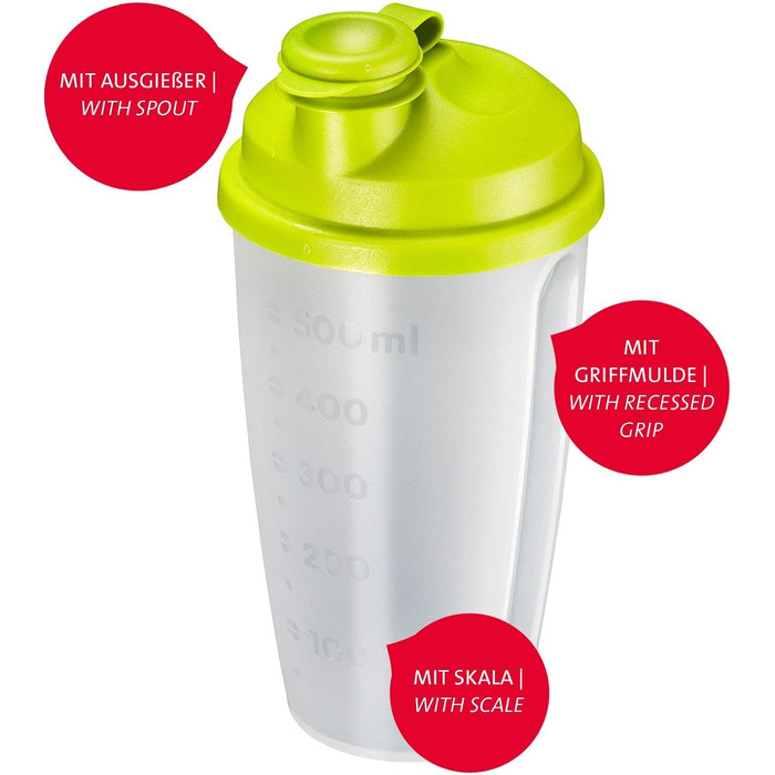 Спінер для салату Westmark, об'єм 5 л, ø 26 см, пластик, без бісфенолу А, Fortuna, колір прозорий/червоний, 243222E2 (яблучно-зелений, стандартний шейкер)