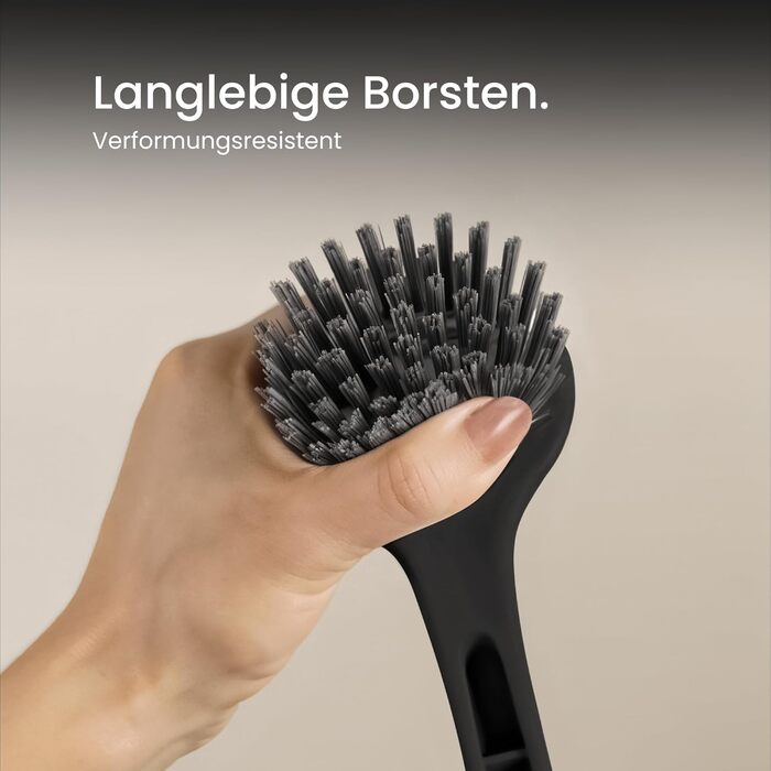 Щітка для миття посуду з міцною щетиною 2 шт. чорний Black Sweden Home