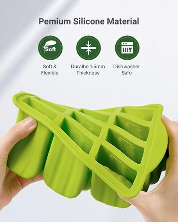 Силіконові форми для морозива 9 форм, зелений MEETRUE
