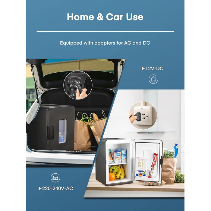 Міні-холодильник з функцією охолодження 15 л чорний FOHERE