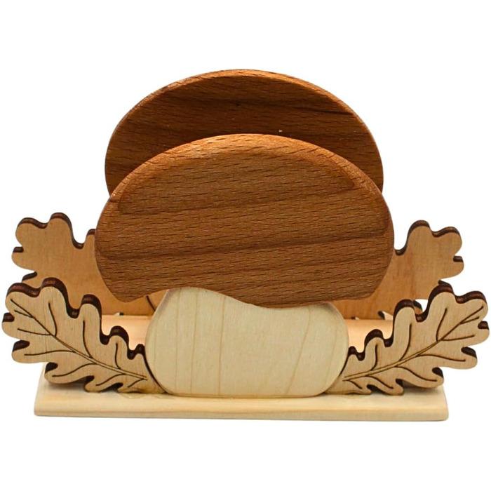 Деревянный держатель для салфеток 13 x 4 x 8 см Dekohelden24