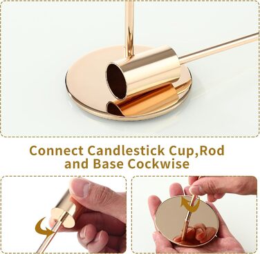 Набір із 6 свічників, канделябри-свічки 33/28/23 см, високі свічники, декоративні вінтажні металеві свічники для святкування днів народження, річниць, весіль, декору дому (чорний) Чорний 6 шт. (золотий 6 шт. )