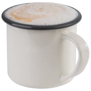 Набір з 2 емальованих кухлів 0,35 л, кремово-білий із сірим обідком Emaille APS