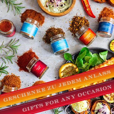 Подарунковий набір спецій ручної роботи, 12 спецій з усього світу (набір) - Літній подарунок та ідеальний подарунок для барбекю День народження, вітання, новосілля, річниця, дружба, Gen Selection, 12 спецій (73651) (Grillmeister, 8 спецій (72302))