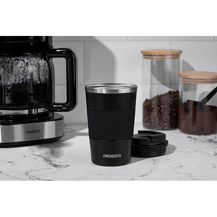 ARDESTO Термокухоль Urban 380 мл, чорний, нержавіюча сталь