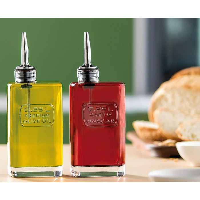 Екологічний сервірувальний набір - вода, вино, олія та оцет, скляні пляшки, що підлягають вторинній переробці, набір 4, 2 x 750 мл, 2 x 250 мл Optima Набір з 4 шт.