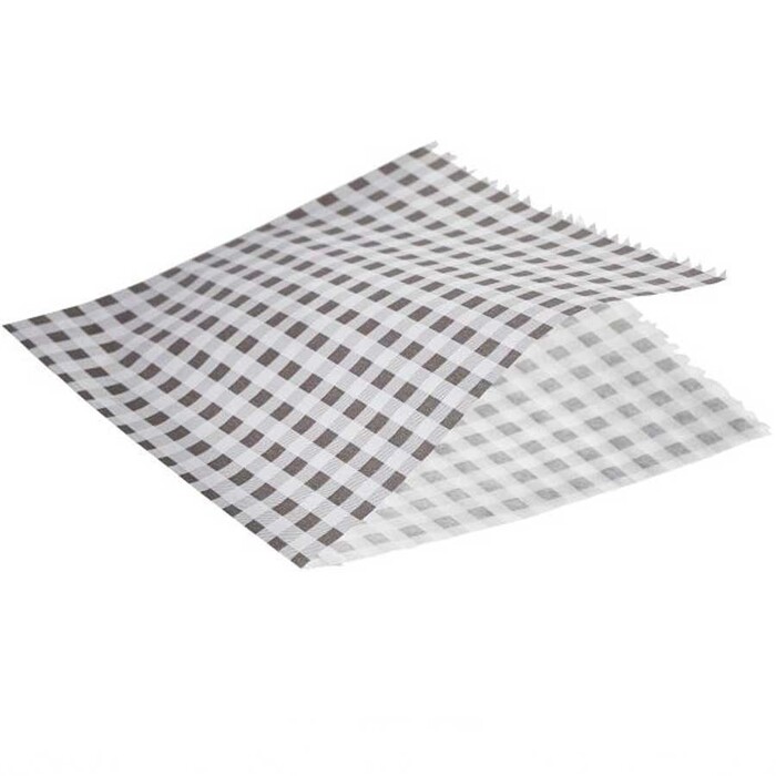 Пакеты бумажные 17,5х17,5 см жиронепроницаемые, клетка черная, GenWare