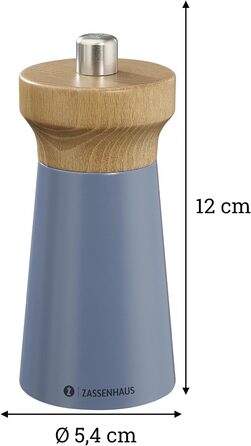 Пісок Zassenhaus WESTERLAND лакована деревина бука Головка млина з деревини бука з плавним регулюванням високопродуктивної керамічної шліфувальної машини Млин для спецій для солі 12 см, Ø 5,4 см (перцевий млин, глибоководний, бук)