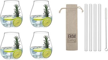 Набір келихів для джину та тоніка Riedel 5414/67 4 предмети безкоштовний набір із 4 живих соломинок з нержавіючої сталі EKM (скло)