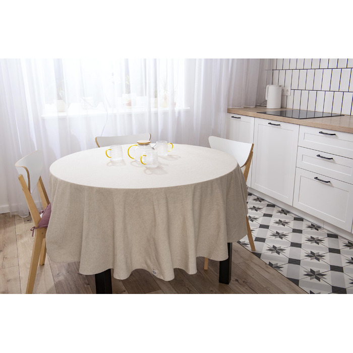ARDESTO Скатертина Oliver, беж, D-200 см, 100% бавовна