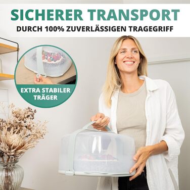 Контейнер для тортов переносной 33 x 34 x 19 см, зеленый Homelyn