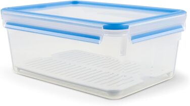 Набір контейнерів для зберігання продуктів EMSA Clip & Close, прямокутні, 5 x 0,8 л, коробки для зберігання, 100 герметичні, придатні для миття в посудомийній машині, морозильної камери та мікрохвильової печі, прозорі, сині, зроблені в Німеччині, N10307 (