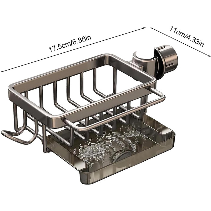 Тримач для губки для кухонного змішувача, сірий Generic