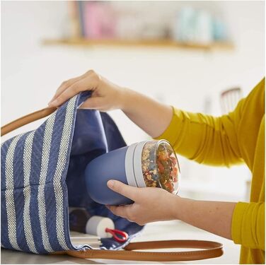 Ланч-бокс з Bento Box - Для 4 бутербродів або 8 скибочок хліба - Ланч-бокс для невеликих перекусів і залишків їжі - Ланч-бокс для дорослих - Фуд-бокс з відділеннями - (яскравий ліловий, набір для обіду з собою)