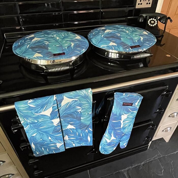 Різдвяні кухонні рушники Ragged Rose, бавовняні (один розмір, сині)