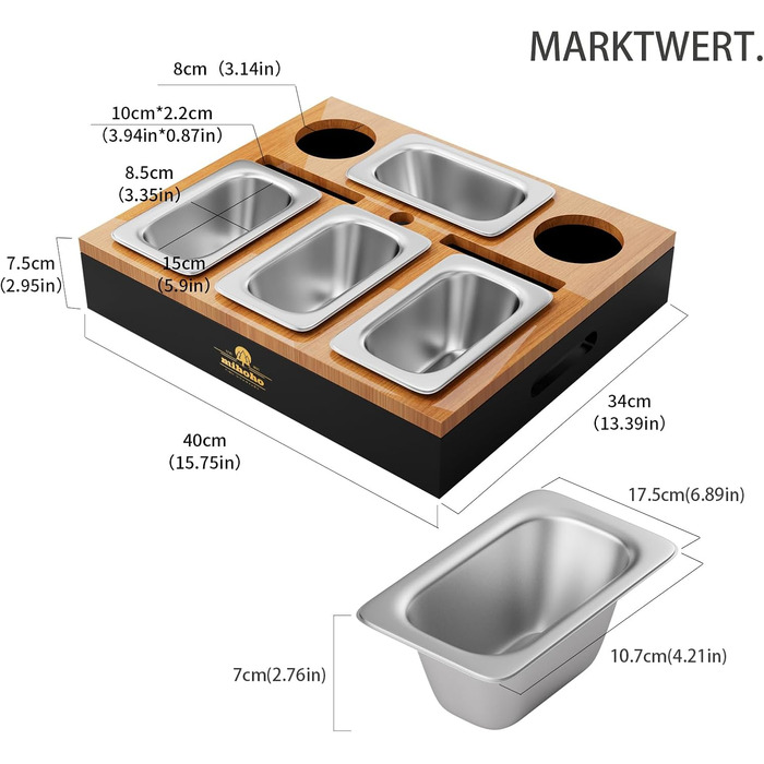 Органайзер для снеків 40 х 34 х 7,5 см чорний Mihoho