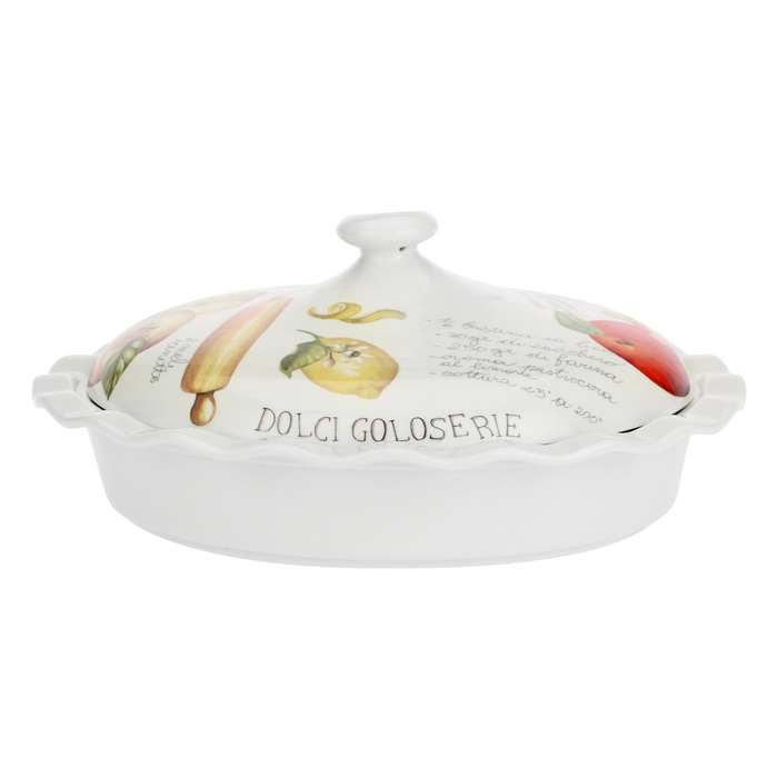 Форма для пирога с крышкой La Porcellana Bianca GOLOSERIE, фарфор, диам. 27,5 см