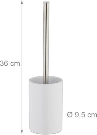 Йоржик для унітазу 36 см з керамічним тримачем, білий Relaxdays