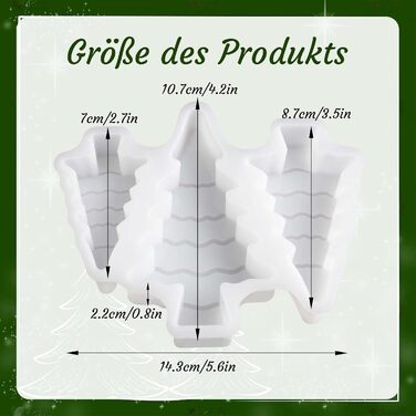 И силіконова форма ялинка ялинка ливарні форми силіконова гіпсова форма для лиття свічок ливарні форми різдвяні силіконові форми ялинка своїми руками, 3 шт.