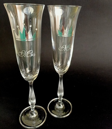 Весільні бокали Sandy - VIP crown - silver 190мл 2шт. 4102 BOHEMIA