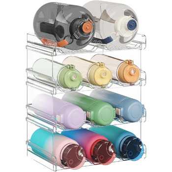 Штабельований органайзер для пляшок з водою Lifewit для шафи, морозильної камери, надвеликого тримача пластикових пляшок у коморі, винної стійки для кухонної стільниці, шафи, офісу, для 11 пляшок