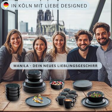 Кам&39яні миски для пасти 6 предметів, набір мисок для пасти на 6 осіб, набір мисок можна мити в посудомийній машині та мікрохвильовій печі, велика багатофункціональна миска темно-сірого кольору 750 мл VALUE COLLECTION (Маніла, набір посуду з 24 предметів