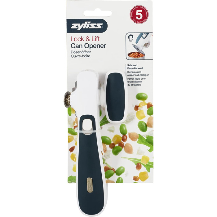 Відкривачка Zyliss Strong Boy 2, ABS, TPE, нержавіюча сталь, нейлон, посилений ПВХ, сірий, 23 x 5 x 4 см, E46145 (консервний нож із замком і підйомом)