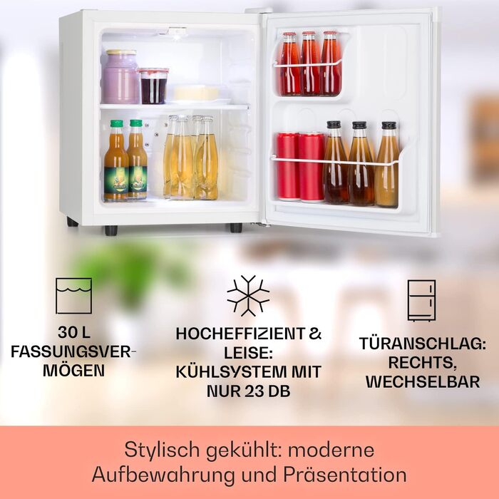 Міні-холодильник 30 л білий Klarstein