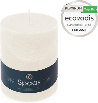 Свічка Spaas Rustical Pillar, 100/130 мм, 95 год, чорна (біла)