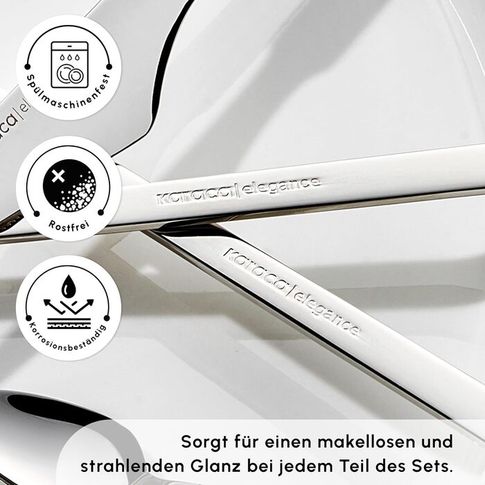 Набір столових приборів Karaca Sedir Elegance на 12 персон, 84 предмети - Високоякісні столові прибори з нержавіючої сталі 18/10