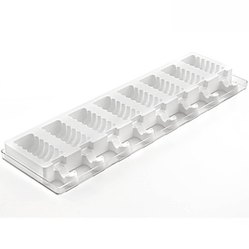 GEL04M Набір форм для морозива 'міні танго' 67x32xh22 мм  (2 форми+2 таці 12х40 см + 100 паличок)