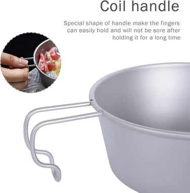 Титановая миска с крышкой для кемпинга 350 мл iBasingo