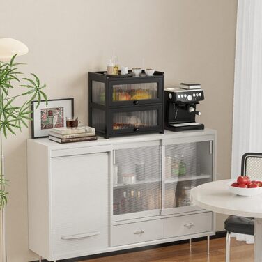 Дворівнева бамбукова хлібниця 41 x 25 x 40 см, чорна BAMBANG