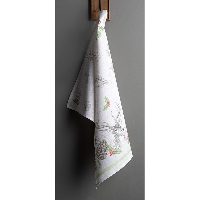 Набір із 3 багатоцільових кухонних рушників Барних рушників День подяки/Різдво (50 см x 70 см) (03 - Різдвяна роса, 50 x 70 см (Набір із 3 шт.)), 39 Hermine Noel