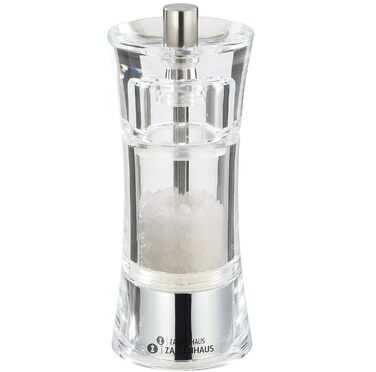 Набор мельниц для перца и соли Zassenhaus AACHEN, для самостоятельного наполнения, Ø 5,8 см H 14 см, акриловая емкость, керамическая мельница, мельница для специй, а также для других специй