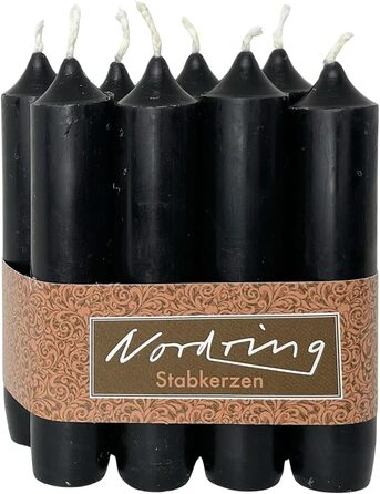 Набір з 8 конічних свічок 2,2 x 11 см, чорний Nordring