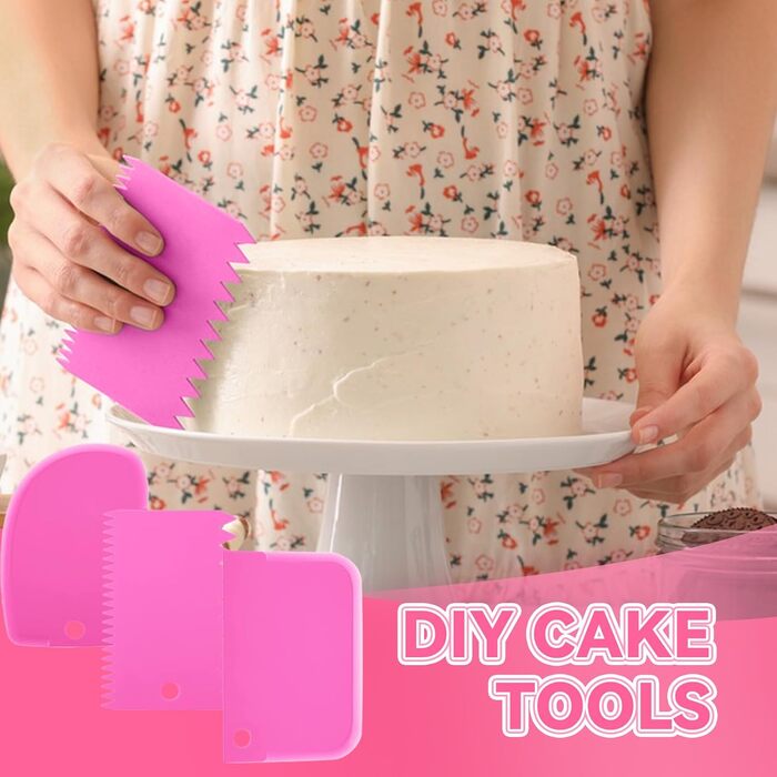 Шприц кондитерський з насадками для декору тортів і кексів, рожевий Erzekrim