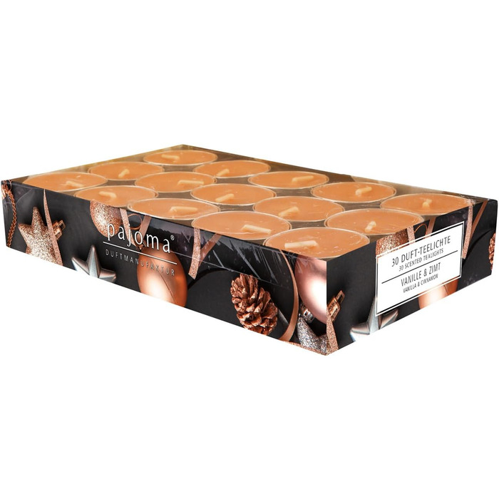 Ароматичні чайні свічки Pajoma 90, 3x30 шт. , ароматичні свічки, багато ароматів на вибір, висота 1,5 см, Ø 3,5 см (ваніль та кориця, 30)